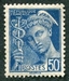 N°0414A-1938-FRANCE-TYPE MERCURE-50C-BLEU 