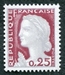 N°1263-1960-FRANCE-MARIANNE DE DECARIS-25C-GRIS ET CARMIN 