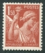 N°0652-1944-FRANCE-TYPE IRIS-1F50-ROUGE/BRUN 