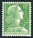 N°1010-1955-FRANCE-MARIANNE DE MULLER-12F-VERT/JAUNE 