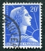 N°1011B-1955-FRANCE-MARIANNE DE MULLER-20F-BLEU 