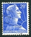 N°1011B-1955-FRANCE-MARIANNE DE MULLER-20F-BLEU 