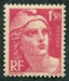 N°0712-1945-FRANCE-MARIANNE DE GANDON-1F50-ROSE CARMINE 