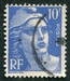 N°0723-1945-FRANCE-MARIANNE DE GANDON-10F-BLEU 