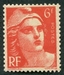  N°0721-1945-FRANCE-MARIANNE DE GANDON-6F-ROUGE 