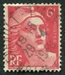 N°0721A-1945-FRANCE-MARIANNE DE GANDON-6F-ROSE CARMINE 