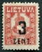 N°143-1922-LITUANIE-KESTUTIS-3C S/40S-ROUGE 