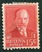N°340-1934-LITUANIE-PRESIDENT SMETONA-15C-ROUGE/CARMIN 