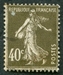 N°0193B-1924-FRANCE-TYPE SEMEUSE FOND PLEIN-40C-BRUN OLIVE 