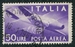 N°121-1945-ITALIE-AVION SURVOLANT MONTAGNE-50L-VIOLET 