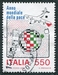 N°1730-1986-ITALIE-ANNE DE LA PAIX-AVION ET GLOBE-550L 