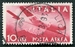N°117-1945-ITALIE-AVION SURVOLANT MONTAGNE-10L-ROSE CARMINE 