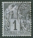 N°46-1881-FRANCE-TYPE ALPHEE DUBOIS-1C-NOIR S/AZURE 