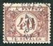 N°37-1922-BELGIQUE-40C-BRUN/ROUGE 