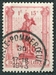 N°0619-1943-BELGIQUE-ARMURIER-1F+15C-ROSE CARMINE 