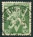 N°0675A-1945-BELGIQUE-LION HERALDIQUE ET V VICTOIRE-10C-VERT 