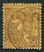 N°0018-1891-MONACO-PRINCE ALBERT 1ER-50C-LILAS/BRUN S/ORANGE 