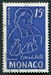 N°0404-1954-MONACO-ST JEAN BAPTISTE DE LA SALLE-15F-BLEU/VIO 