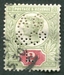 N°0094-1887-GB-REINE VICTORIA-2P-VERT ET ROSE 