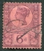 N°0100-1887-GB-REINE VICTORIA-6P-VIOLET SUR ROUGE 