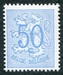 N°0854-1951-BELGIQUE-LION HERALDIQUE-50C-BLEU CLAIR 
