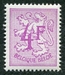 N°1696-1974-BELGIQUE-LION HERALDIQUE-4F-LILAS/ROSE 