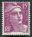  N°0724-1945-FRANCE-MARIANNE DE GANDON-15F-LILAS/ROSE 