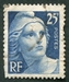  N°0833-1949-FRANCE-MARIANNE DE GANDON-25F-BLEU 