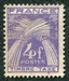 N°084-1946-FRANCE-TYPE GERBES-4F-VIOLET 