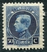 N°0187-1921-BELGIQUE-ROI ALBERT 1ER-50C-BLEU FONCE 