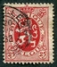 N°0282-1929-BELGIQUE-LION HERALDIQUE-25C-ROUGE CARMINE 