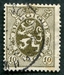 N°0280-1929-BELGIQUE-LION HERALDIQUE-10C-OLIVE 