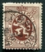N°0288A-1929-BELGIQUE-LION HERALDIQUE-75C-ROUGE/BRUN 
