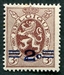 N°0315-1931-BELGIQUE-ARMOIRIES-2C S/3C-BRUN/ROUGE 