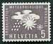 N°375-1956-SUISSE-ORGANISATION METEO MONDIALE-5C-GRIS/LILAS 