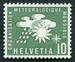N°376-1956-SUISSE-ORGANISATION METEO MONDIALE-10C-VERT FONCE 