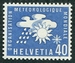 N°378-1956-SUISSE-ORGANISATION METEO MONDIALE-40C-BLEU 