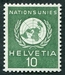 N°364-1955-SUISSE-NATIONS UNIES-10C-VERT 