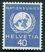 N°366-1955-SUISSE-NATIONS UNIES-40C-BLEU 