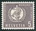 N°387-1957-SUISSE-ORGANISATION MONDIALE SANTE-5C-GRIS-LILAS 