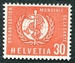 N°421-1960-SUISSE-ORGANISATION MONDIALE SANTE-30C-ROUGE 