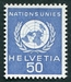 N°407-1959-SUISSE-NATIONS UNIES-50C-BLEU 