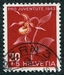 N°0390-1943-SUISSE-FLEUR-ORCHIDEE-20C+5C-GRENAT/JAUNE 