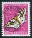 N°0599-1957-SUISSE-PAPILLON ZERENE DU GROSEILLIER-20C+10C 