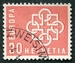 N°0630-1959-SUISSE-EUROPA-30C-ROSE/ROUGE 