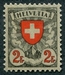N°0211-1924-SUISSE-ARMOIRIES DE SUISSE-2F-NOIR/RGE S/GRIS 