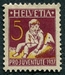 N°0226-1927-SUISSE-ORPHELIN-5C-GRENAT ET JAUNE S/GRIS 