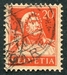 N°0202-1924-SUISSE-GUILLAUME TELL-20C-ROUGE/ORANGE S/CHAMOI 