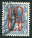 N°0115-1923-PAYS BAS-REINE WILHELMINE-10C S 12C1/2-BLEU 