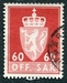 N°081-1955-NORVEGE-LION-60-ROUGE ET ROSE/ROUGE 
